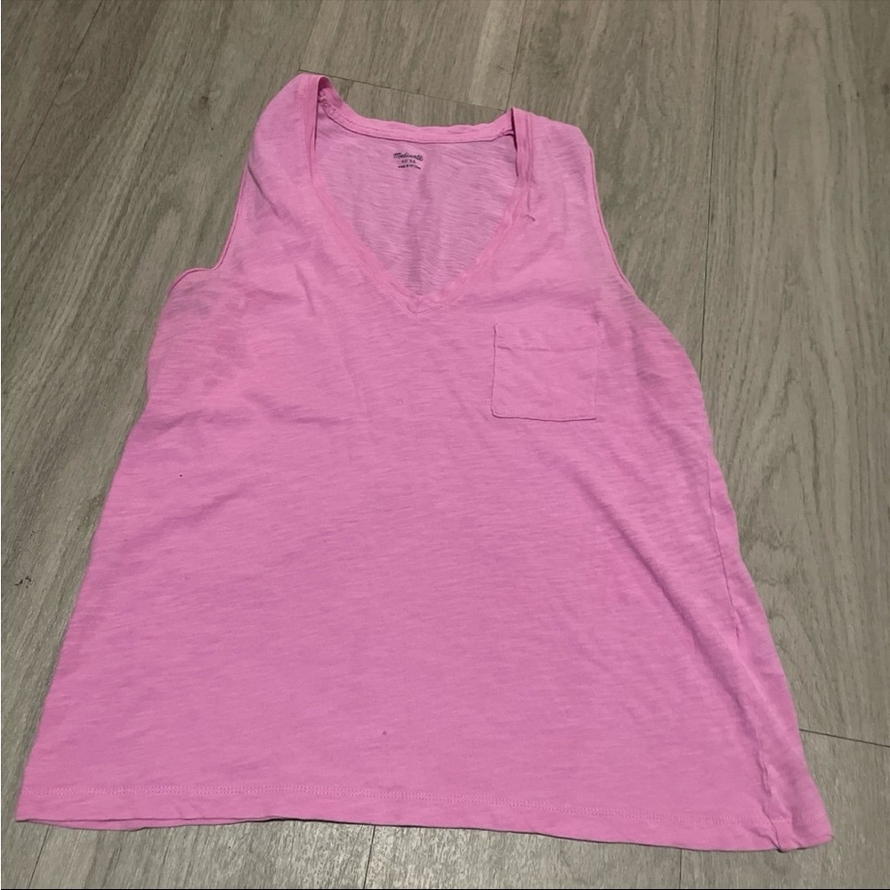 Madewell Pink V-Neck Tank Top